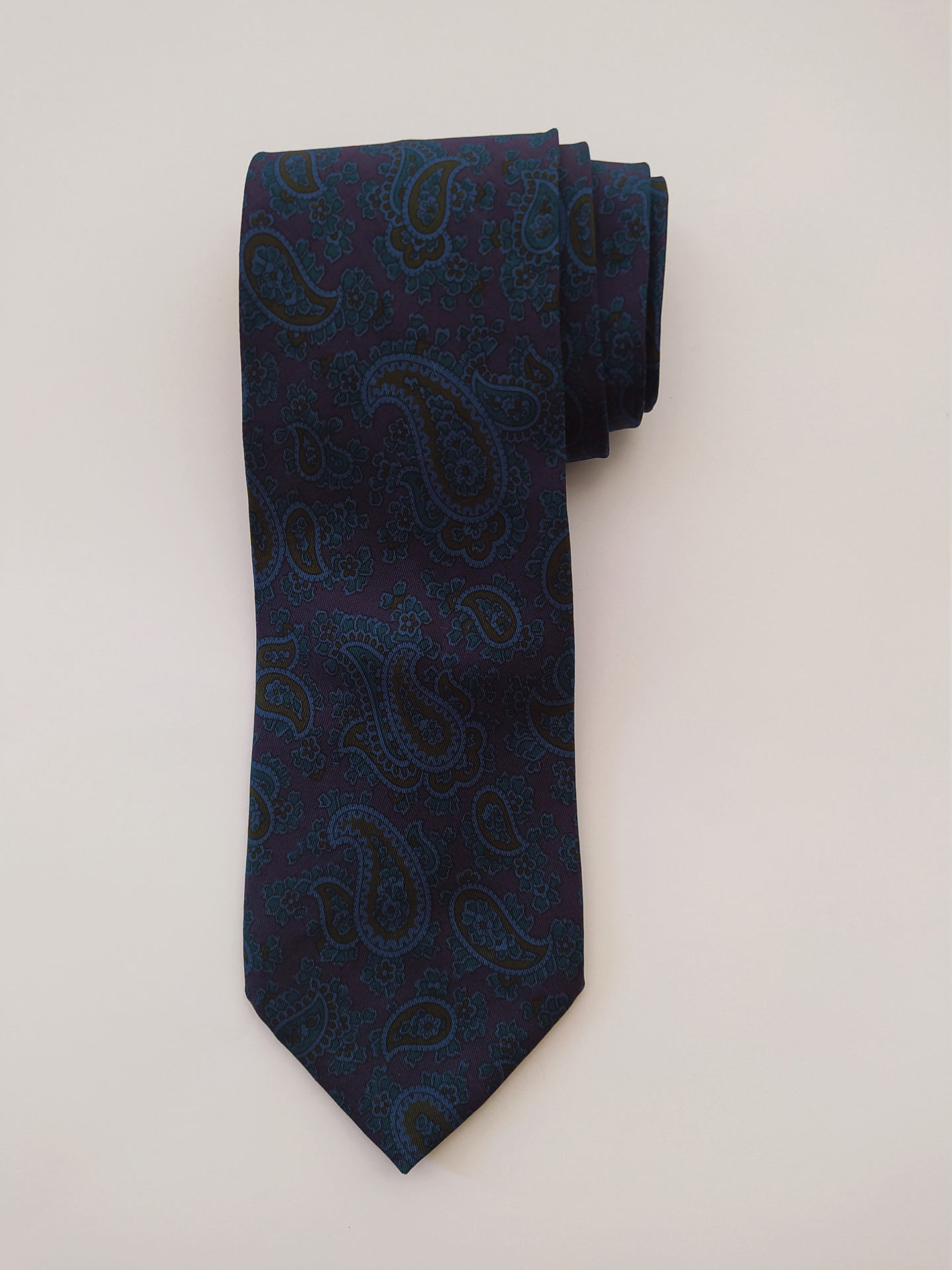 Corbata Armani paisley azul – Seda (Clásica premium) 1