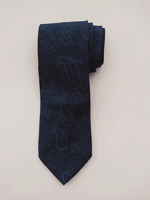 Corbata Armani paisley azul – Seda (Clásica premium)