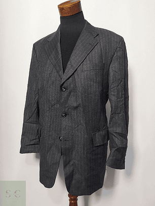 Blazer / Vestón Carl Gross Plomo Raya – Lana Virgen (Reda) – Talla XL