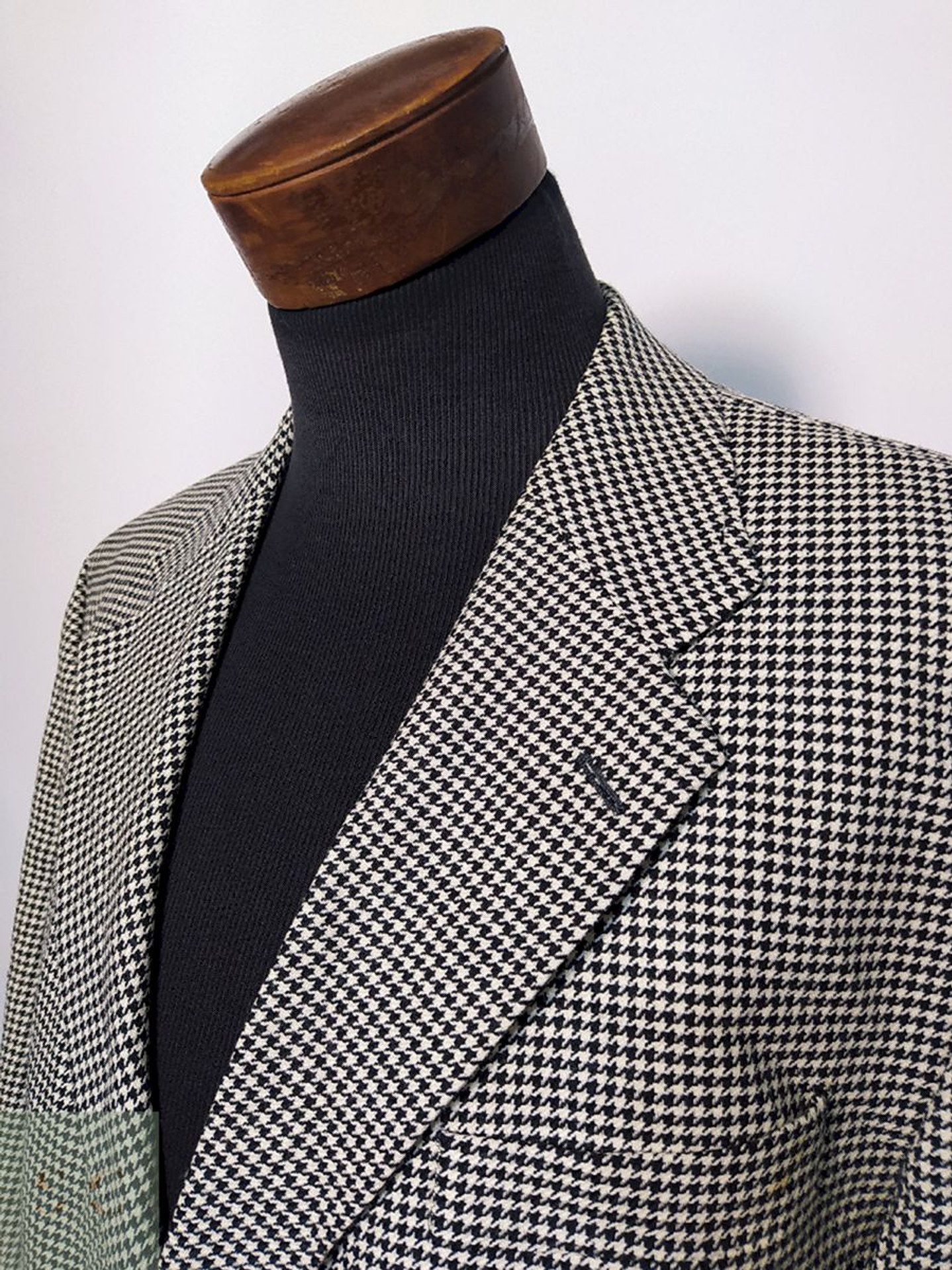 Blazer / Vestón Carl Gross Pata de Gallo Blanco/Negro – Lana Stretch – Talla XXL 3