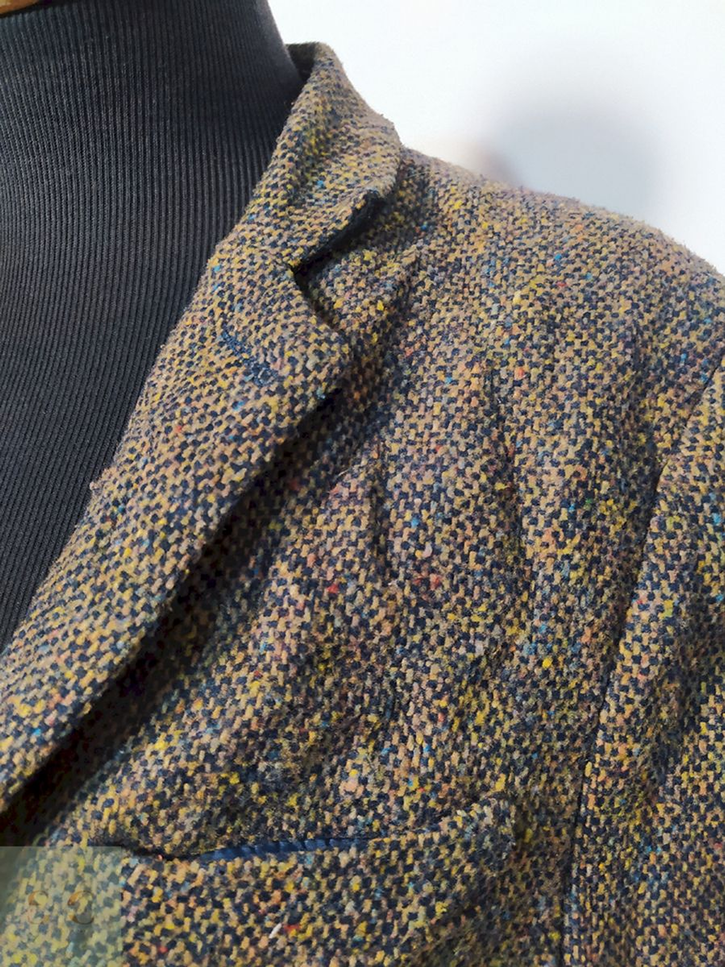 Blazer / Vestón Tweed Ligero Café con Coderas – Talla SM 4