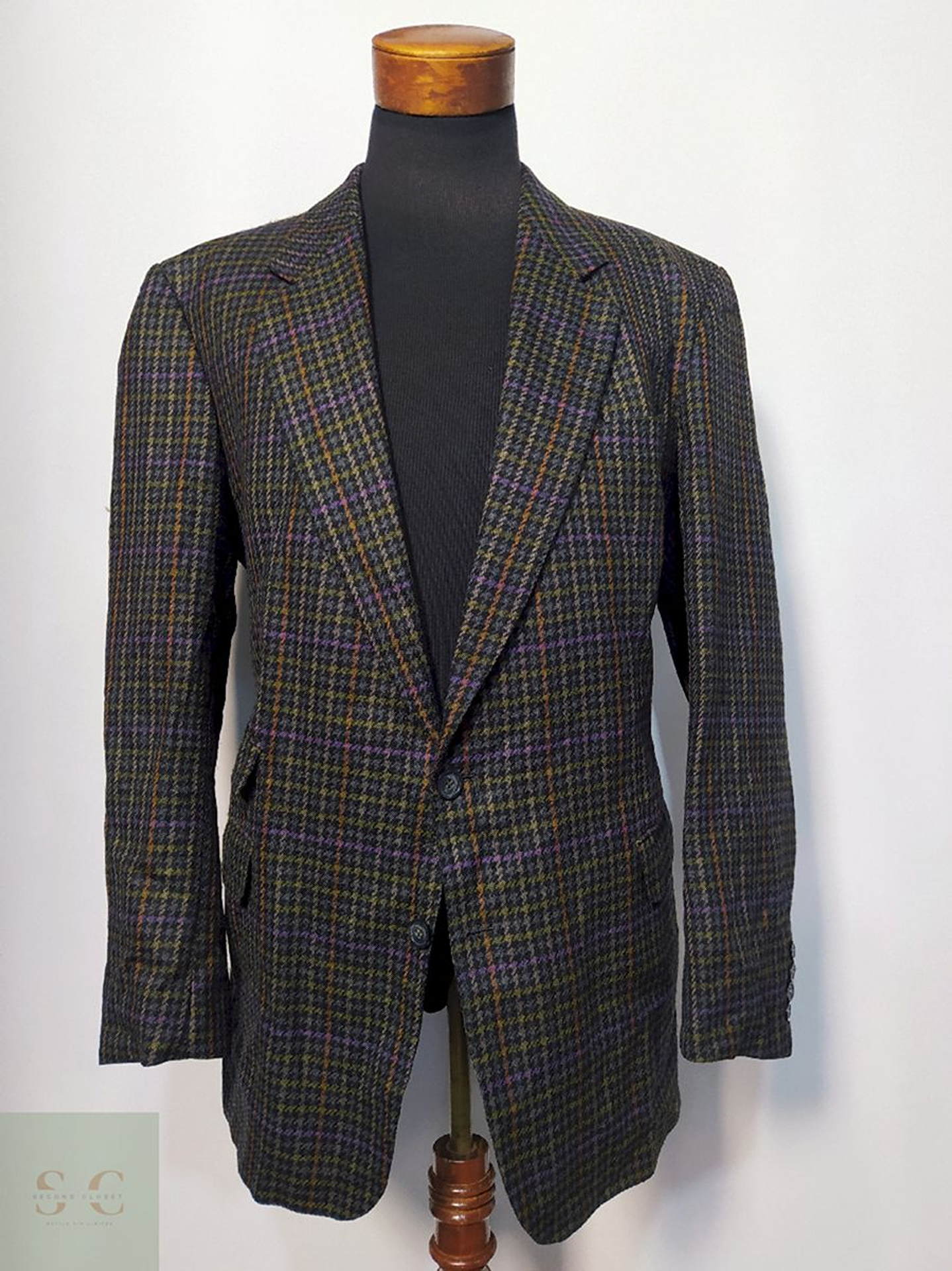 Blazer / Vestón Morado con Negro – Talla XL 1