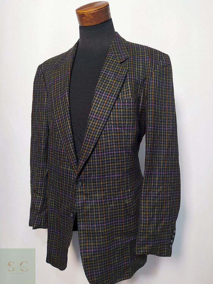 Blazer / Vestón Morado con Negro – Talla XL 4