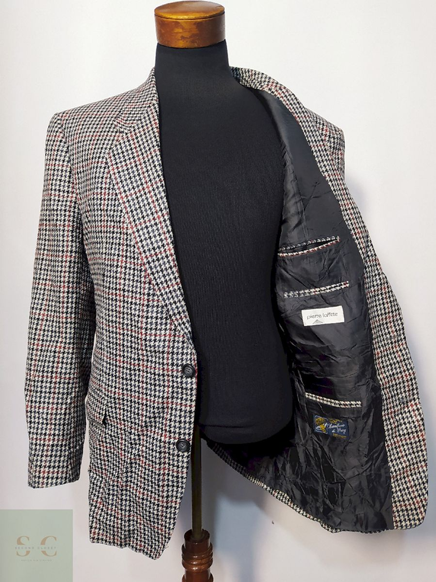 Blazer / Vestón Blanco Rojo Negro – Lana Virgen Talla XXL 1