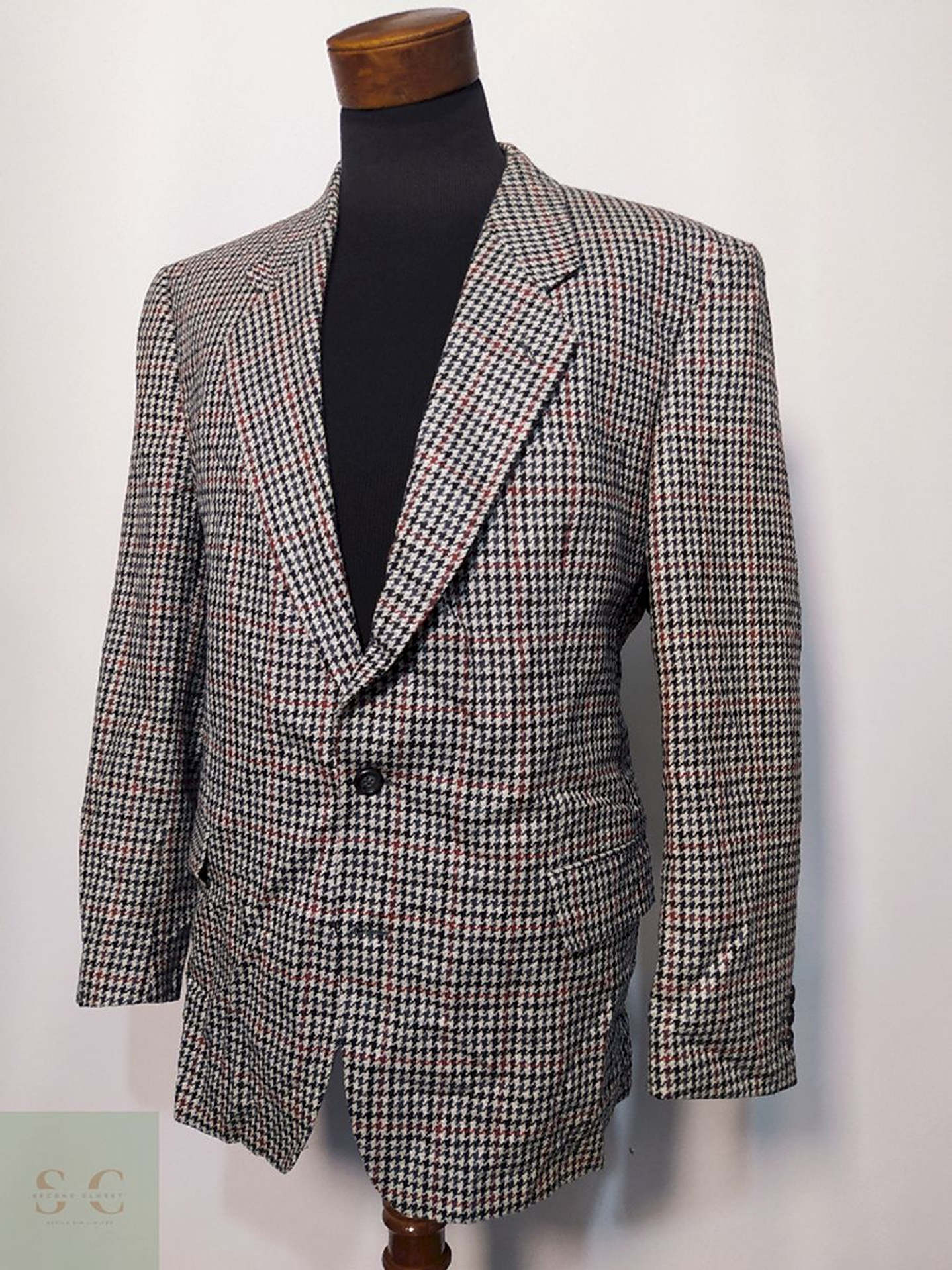 Blazer / Vestón Blanco Rojo Negro – Lana Virgen Talla XXL 3