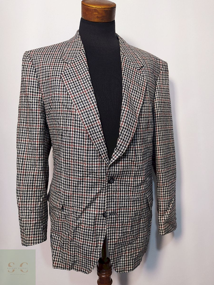 Blazer / Vestón Blanco Rojo Negro – Lana Virgen Talla XXL 4