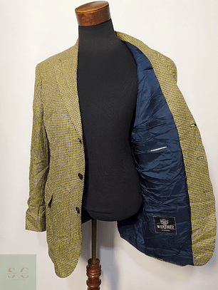 Blazer / Vestón Werther Dorado Delgado – Lana y Seda – Talla LXL