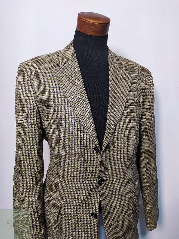 Blazer / Vestón Werther Dorado Delgado – Lana y Seda – Talla LXL 4