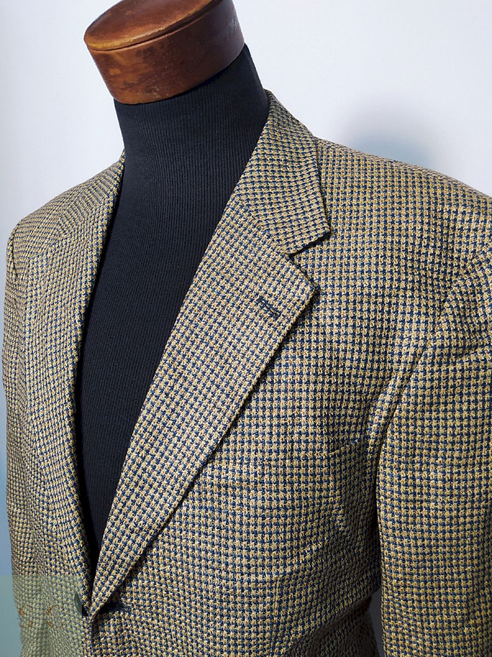 Blazer / Vestón Werther Dorado Delgado – Lana y Seda – Talla LXL 5