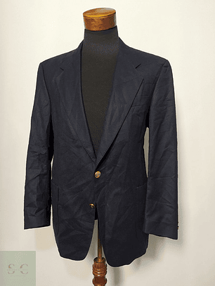 Blazer / Vestón Azul Botón Dorado – Lana Virgen – Talla L