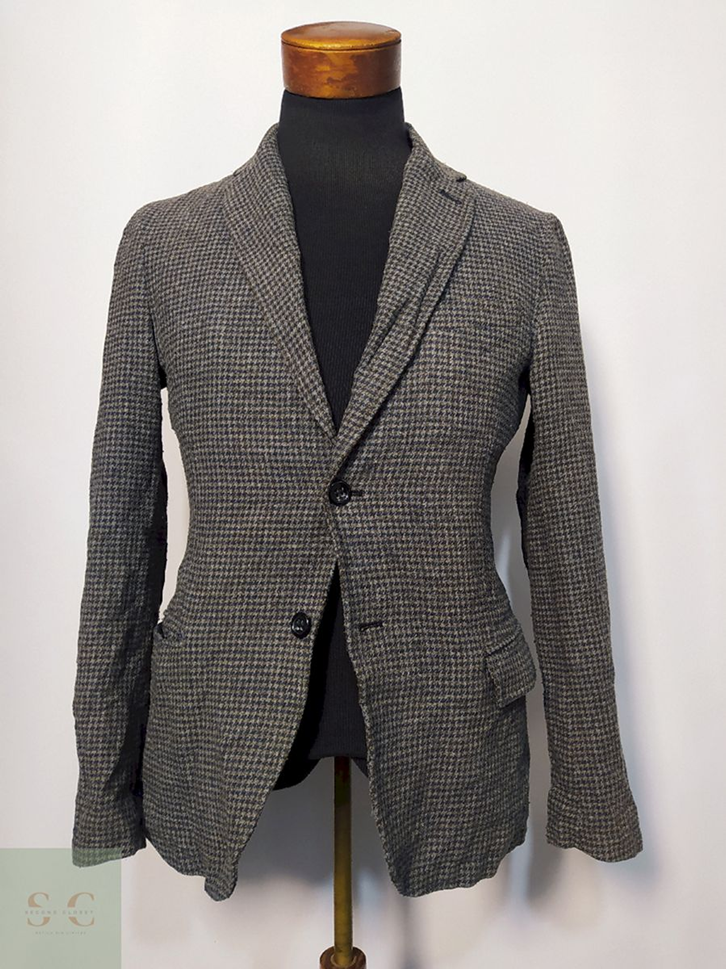 Blazer / Vestón Benetton Gris con Coderas – Talla S 1