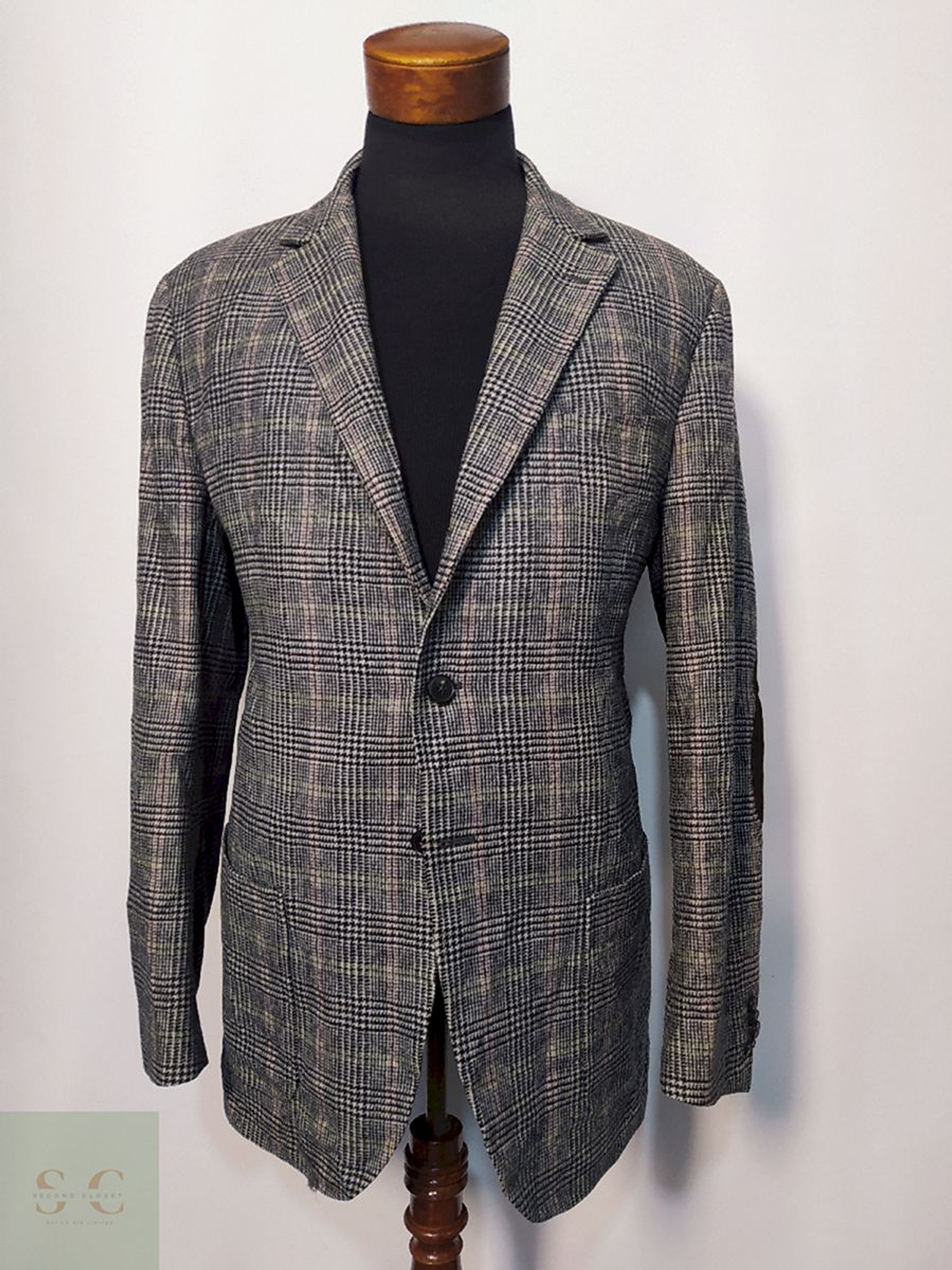 Blazer / Vestón Gant Gris con Coderas – Lana y Cashmere – Talla L 1