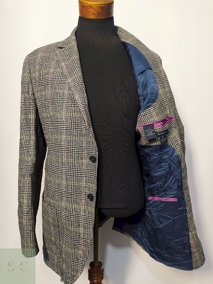 Blazer / Vestón Gant Gris con Coderas – Lana y Cashmere – Talla L 2