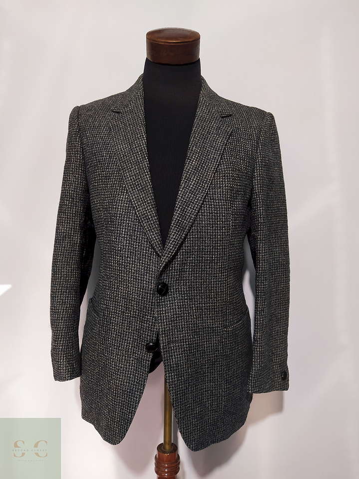 Blazer Tweed botón cuero Lana virgen - – Talla SM 3