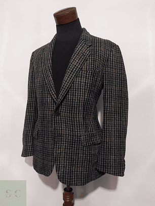 Blazer Jaeger Tweed Cuadro Multicolor Clásico – Talla ML