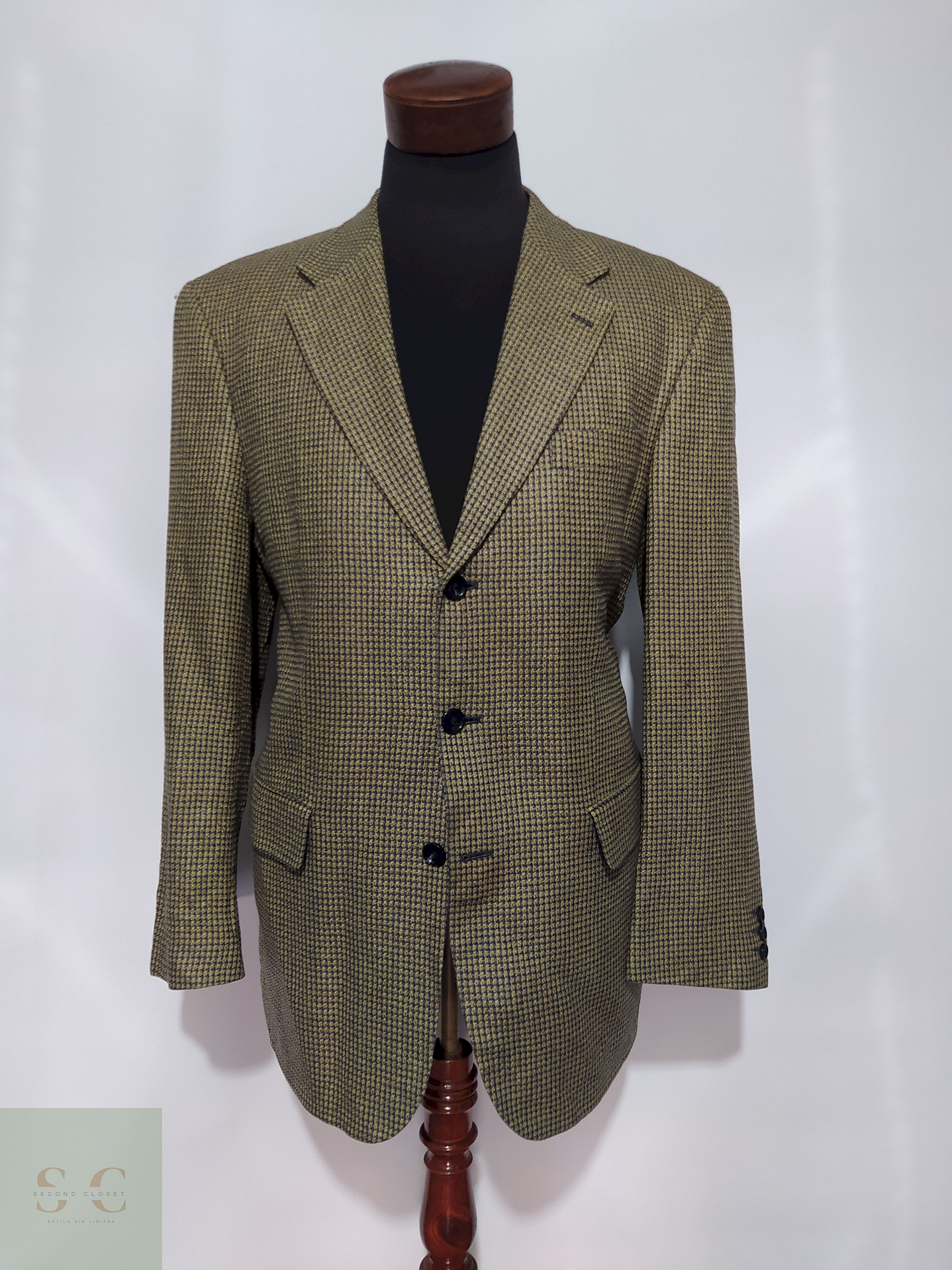 Blazer Werther 55% seda 45% lana virgen Dorado azul – Talla XL 2