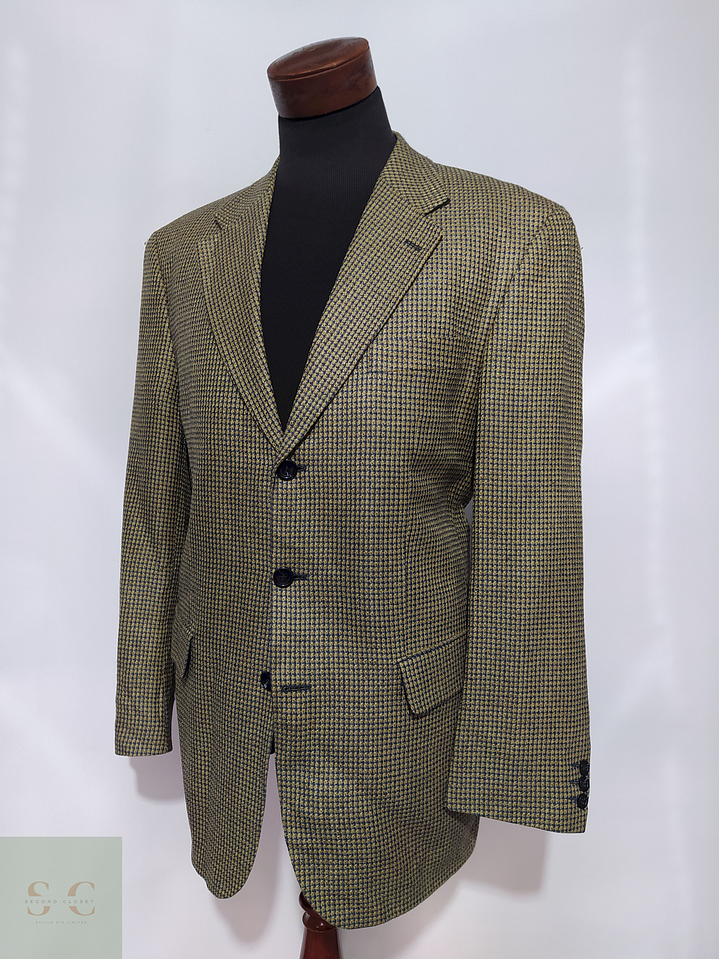 Blazer Werther 55% seda 45% lana virgen Dorado azul – Talla XL 1