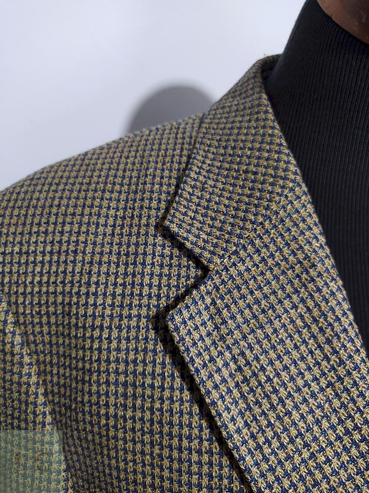 Blazer Werther 55% seda 45% lana virgen Dorado azul – Talla XL 4