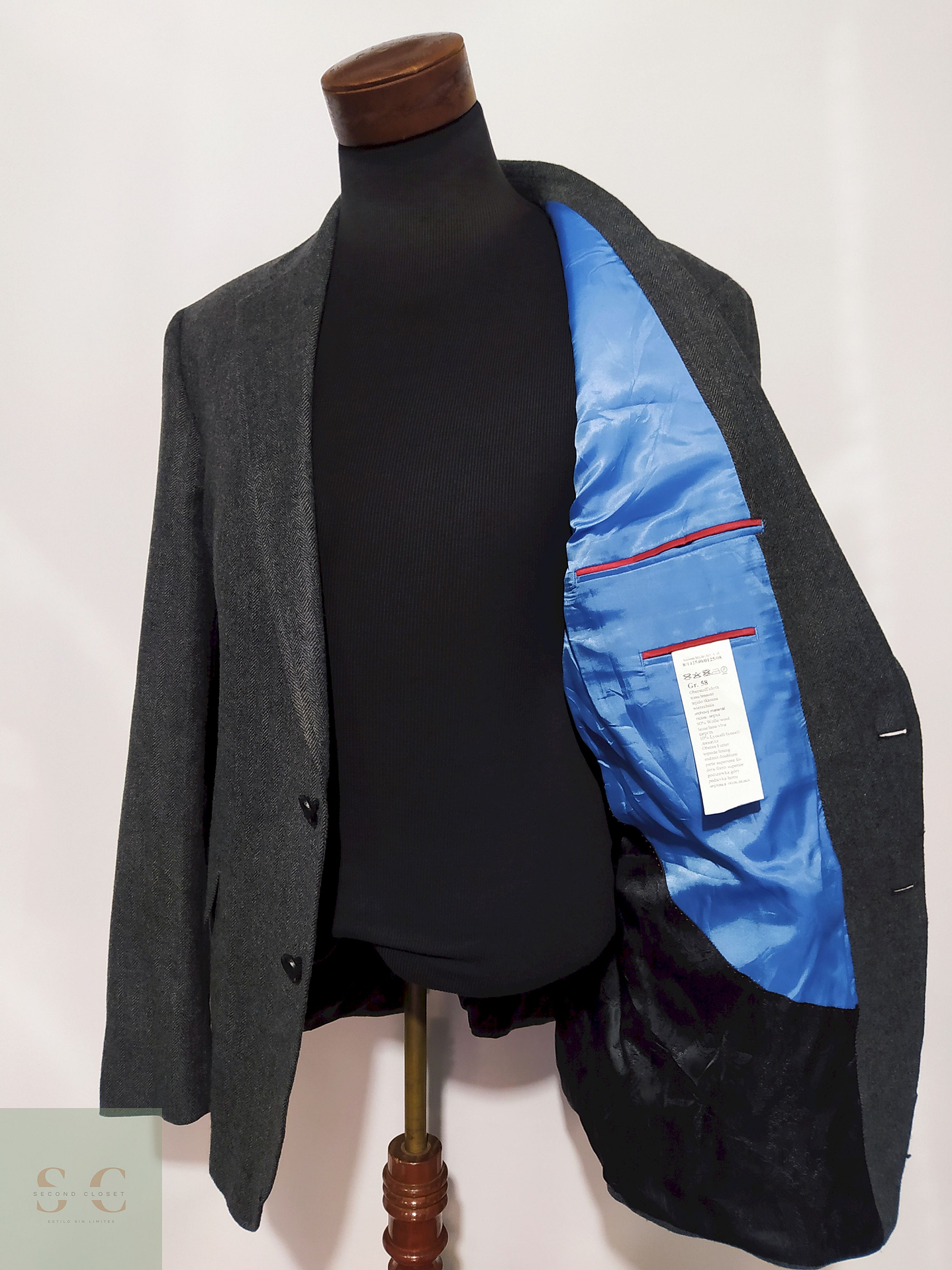 Blazer Calamar 90% lana lyocell Plomo – Talla XL 3