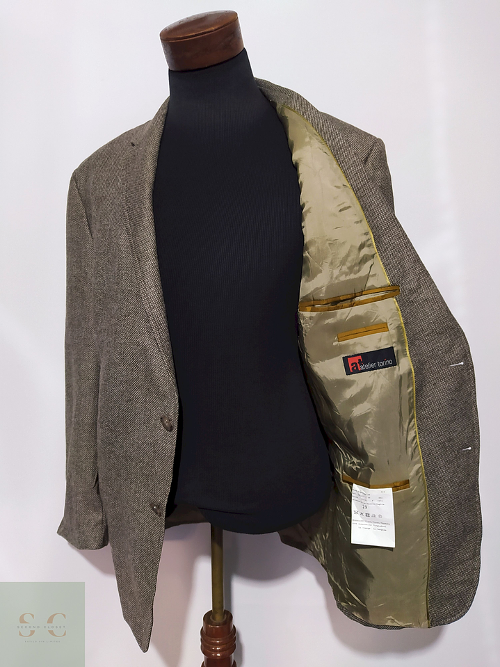 Blazer Atelier Torino 100% lana virgen Café claro – Talla XL 2