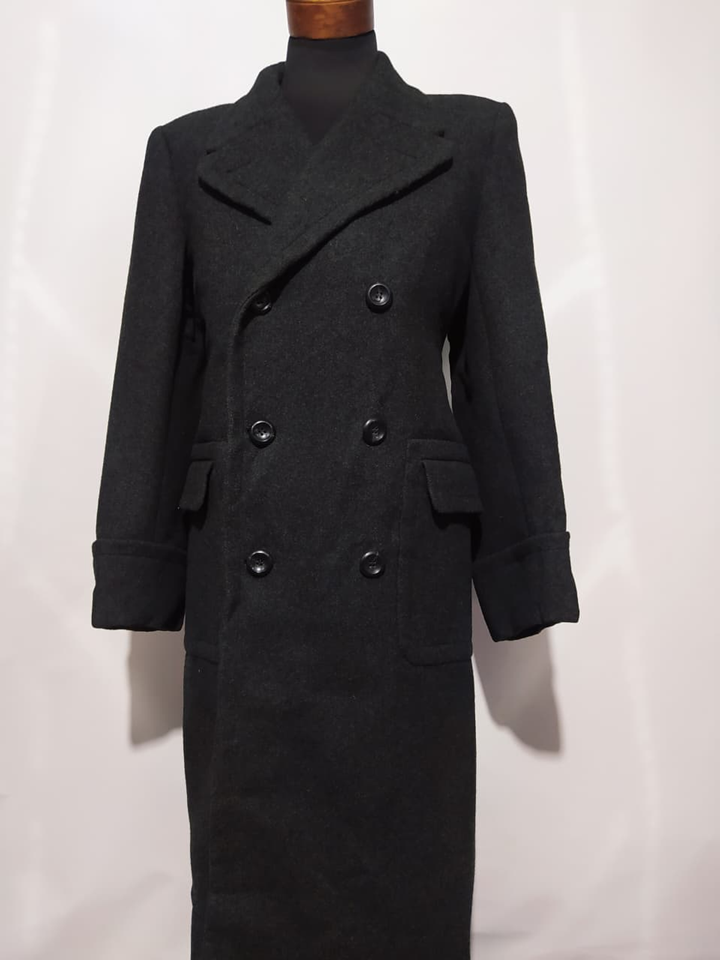 Abrigo marinero largo grueso lana TALLA M 2