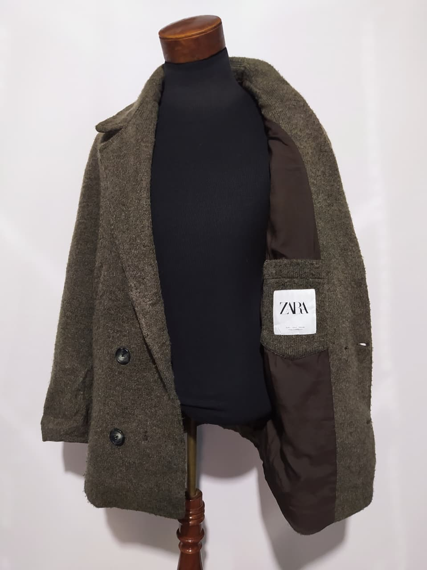 Abrigo ZARA cruzado lana TALLA M 3