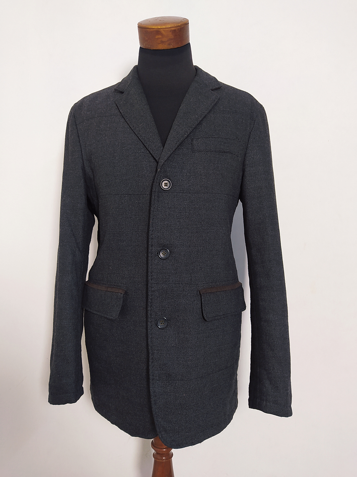 Blazer Bogner 100% Lana Virgen con Detalles en Cuero – Talla 48/50 (118 cm Pecho) 4