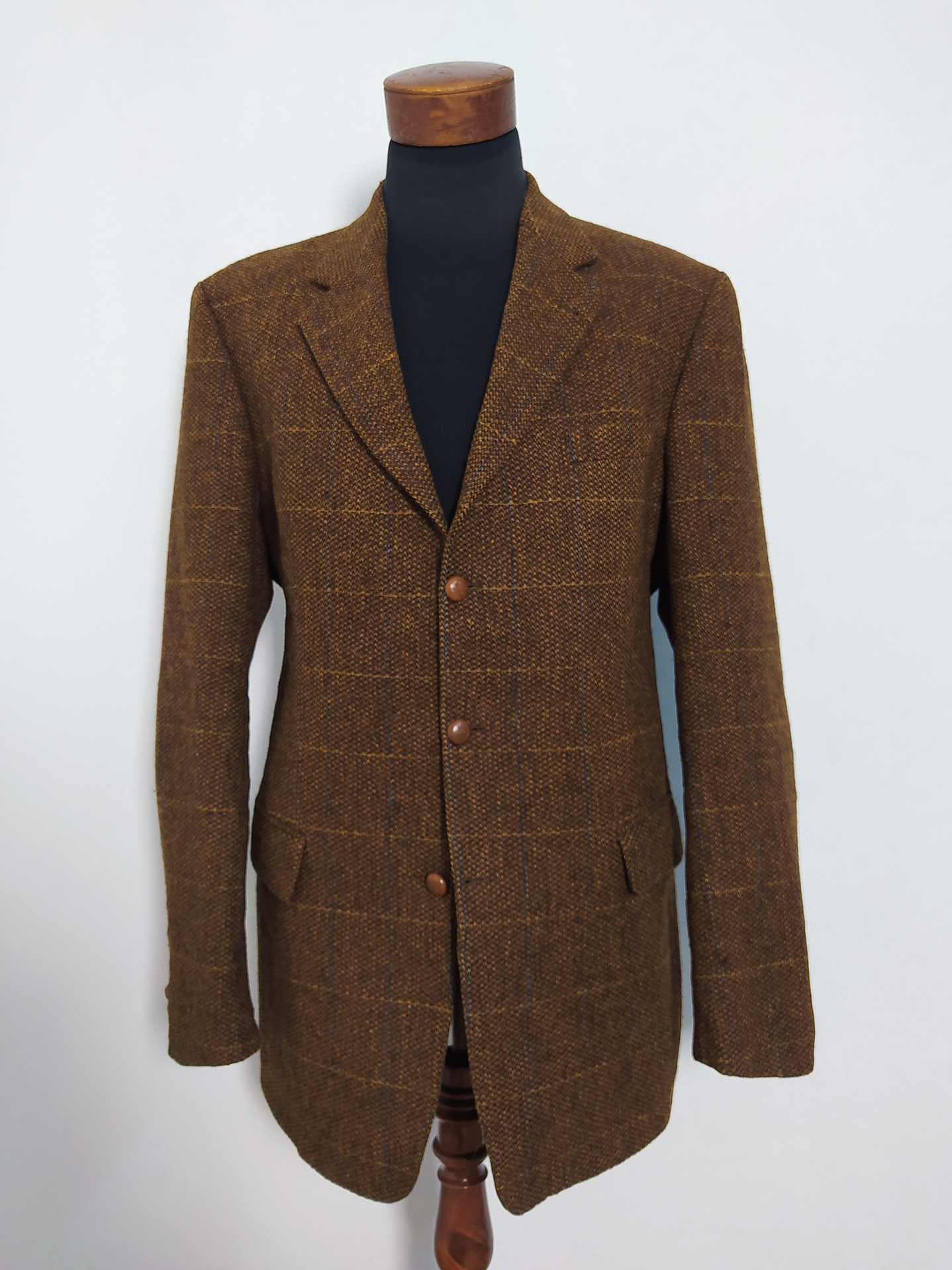 Blazer Harris Tweed Barutti 100% Lana Virgen – Talla 52 / 44L (124 cm Pecho) 1