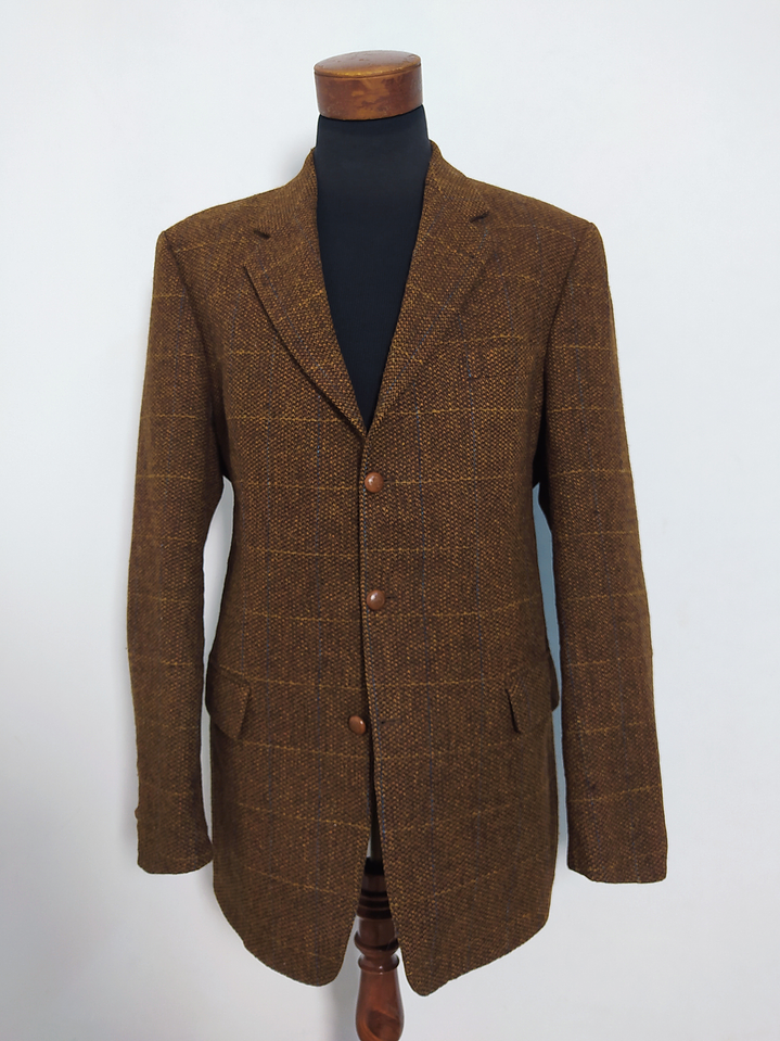 Blazer Harris Tweed Barutti 100% Lana Virgen – Talla 52 / 44L (124 cm Pecho) 1