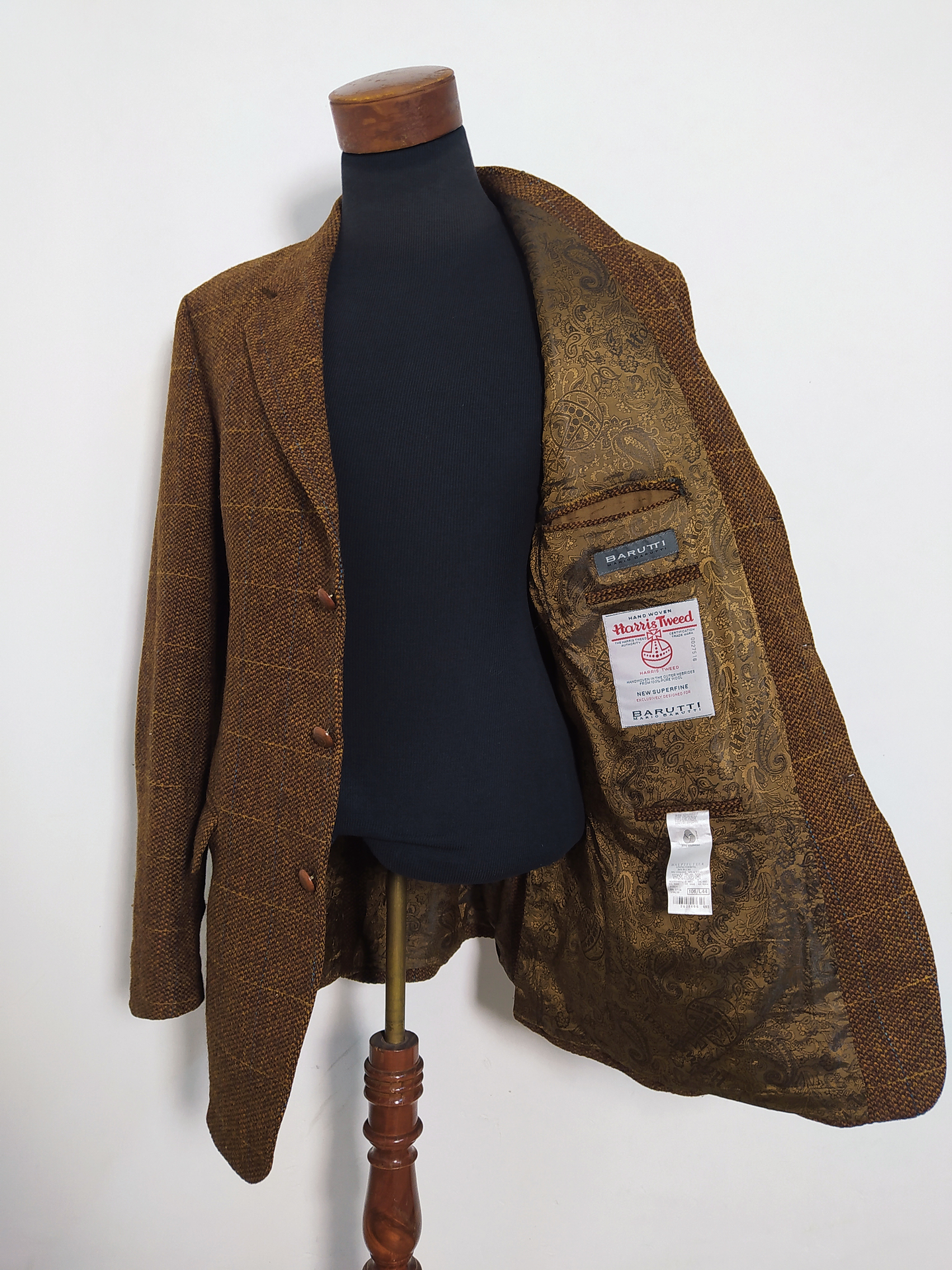 Blazer Harris Tweed Barutti 100% Lana Virgen – Talla 52 / 44L (124 cm Pecho) 3