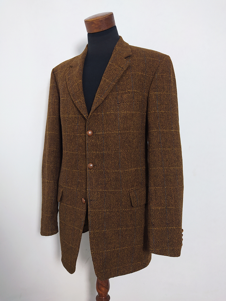 Blazer Harris Tweed Barutti 100% Lana Virgen – Talla 52 / 44L (124 cm Pecho) 4
