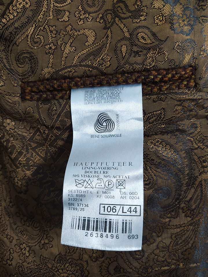 Blazer Harris Tweed Barutti 100% Lana Virgen – Talla 52 / 44L (124 cm Pecho) 6