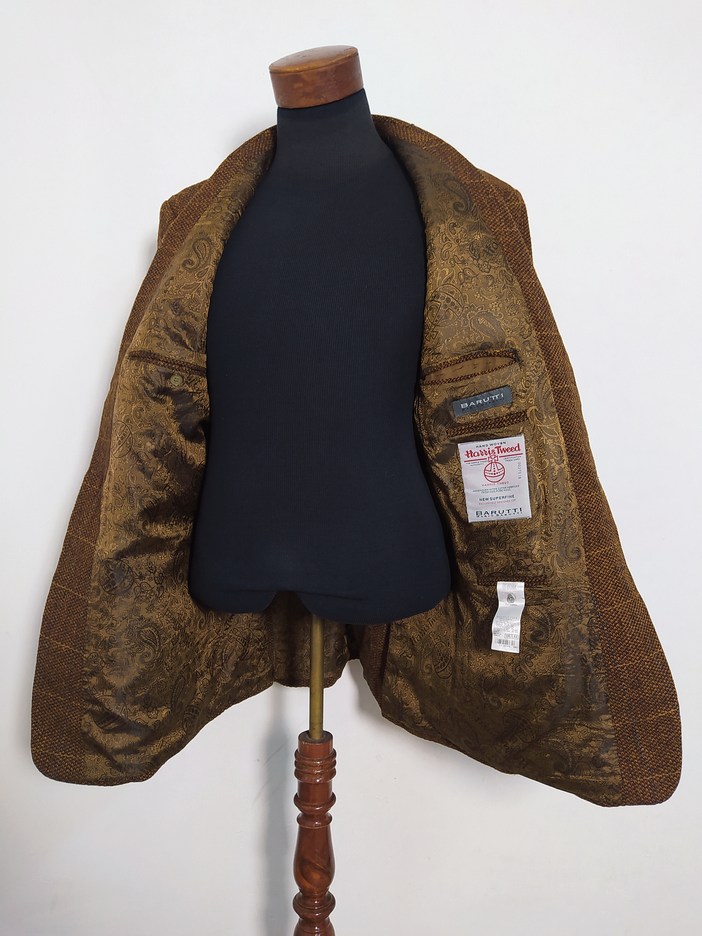 Blazer Harris Tweed Barutti 100% Lana Virgen – Talla 52 / 44L (124 cm Pecho) 8