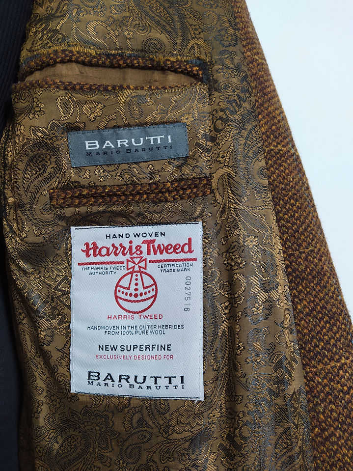 Blazer Harris Tweed Barutti 100% Lana Virgen – Talla 52 / 44L (124 cm Pecho) 9