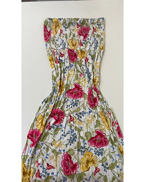 Vestido extra largo floreado talla M