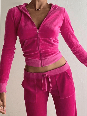 Conjunto deportivo juvenil fucsia talla XS mujer