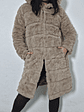 Abrigo eco piel beige con capucha TALLA S/M - Miniatura 2