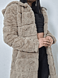 Abrigo eco piel beige con capucha TALLA S/M - Miniatura 5