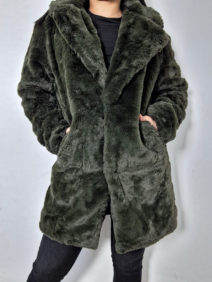 Abrigo eco piel verde TALLA ML 4