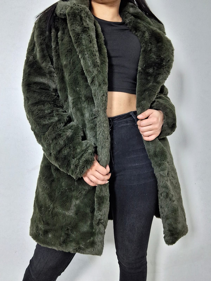 Abrigo eco piel verde TALLA ML 1