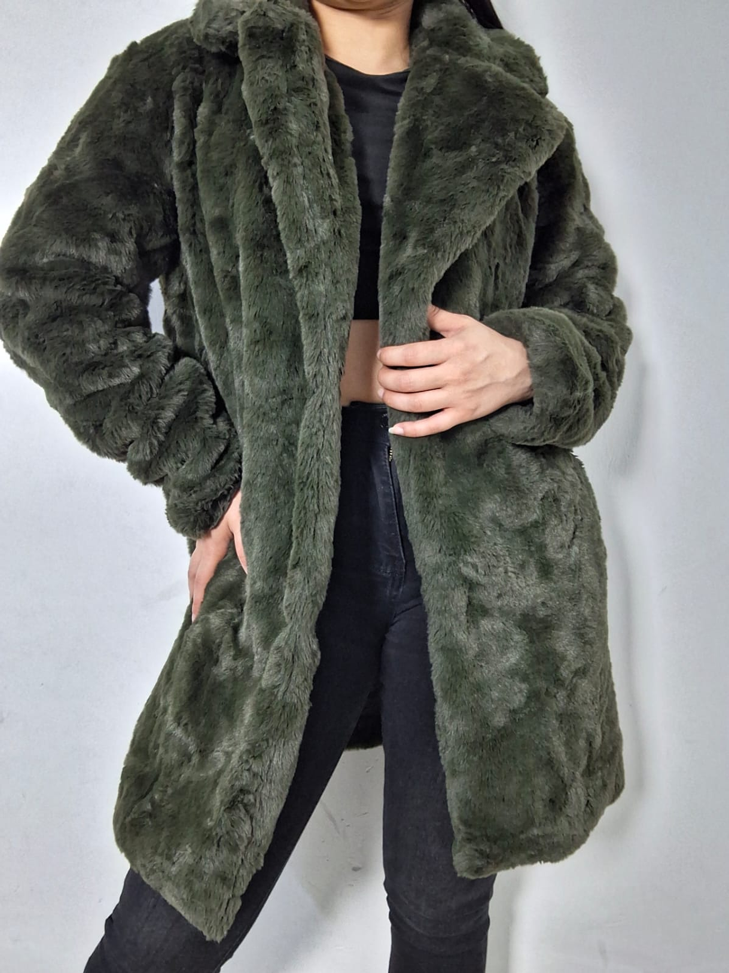 Abrigo eco piel verde TALLA ML 3