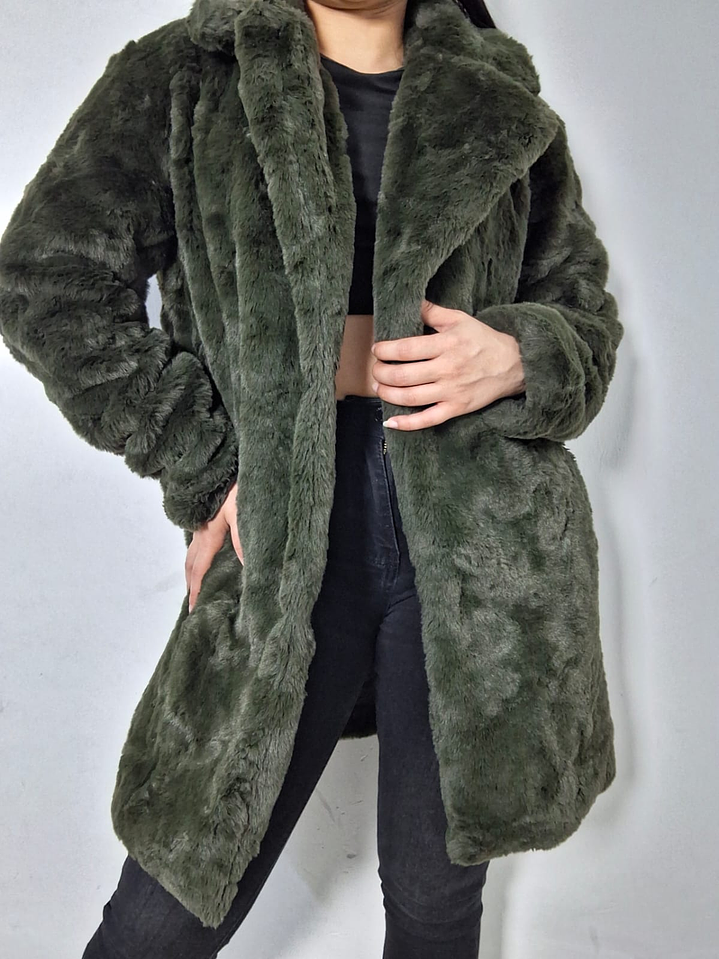 Abrigo eco piel verde TALLA ML 3