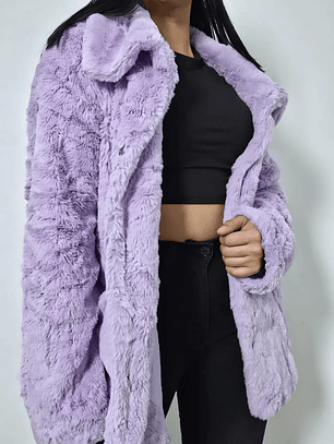 Abrigo eco piel lila TALLA SM