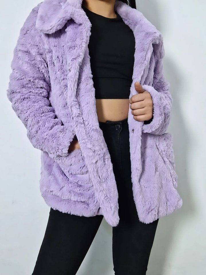 Abrigo eco piel lila TALLA SM 4