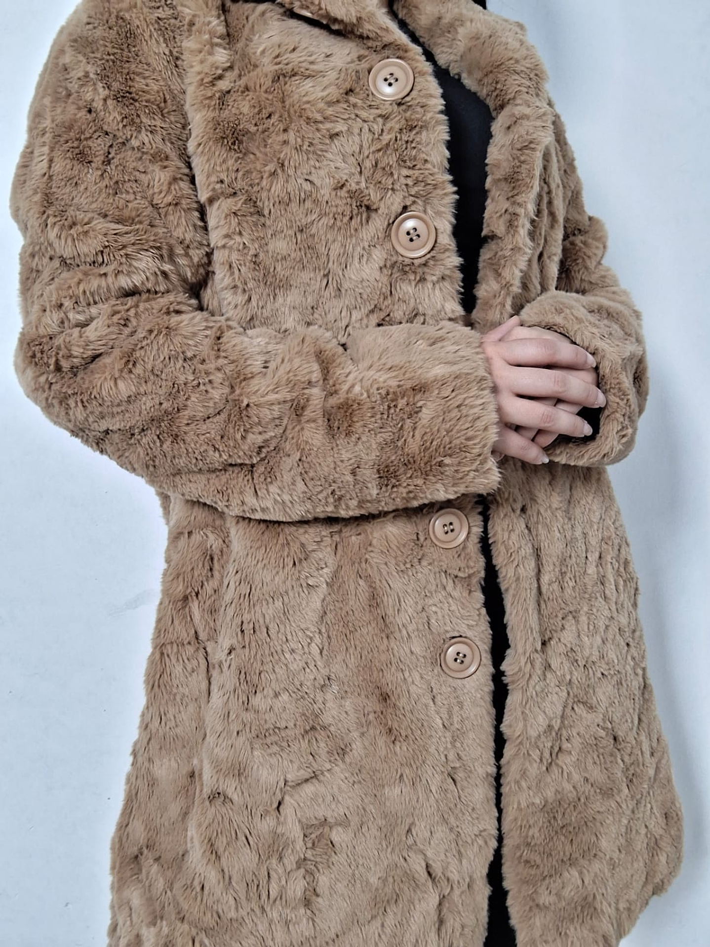 Abrigo eco piel camel clásico TALLA ML 3