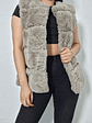 Chaleco eco piel gris claro con broches TALLA S - Miniatura 1
