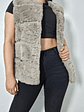 Chaleco eco piel gris claro con broches TALLA S - Miniatura 2