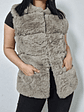 Chaleco eco piel gris claro con broches TALLA S - Miniatura 4