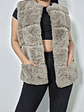 Chaleco eco piel gris claro con broches TALLA S - Miniatura 5