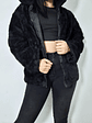 Abrigo eco piel negro con capucha TALLA M - Miniatura 2